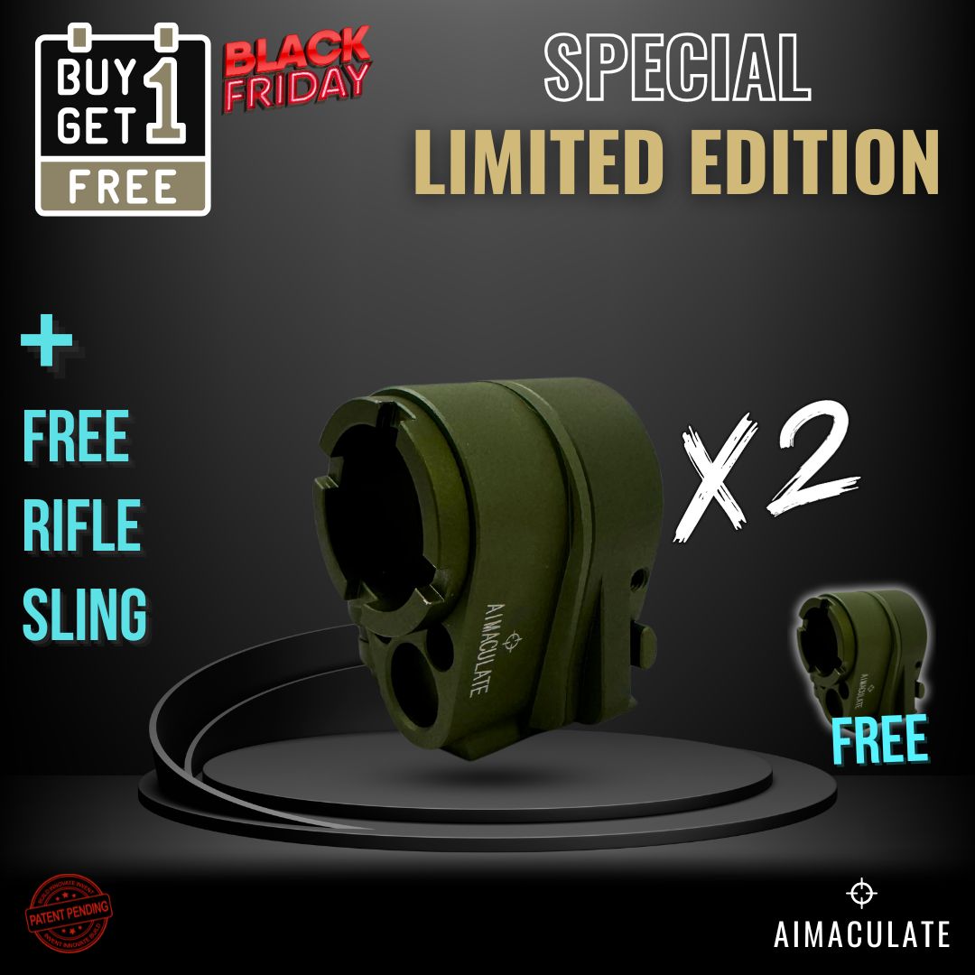 BOGO Army Green Special Limited Edition Aimaculate™ Folding Stock Adapter (X2) - Buy 1 Get 1 Free!