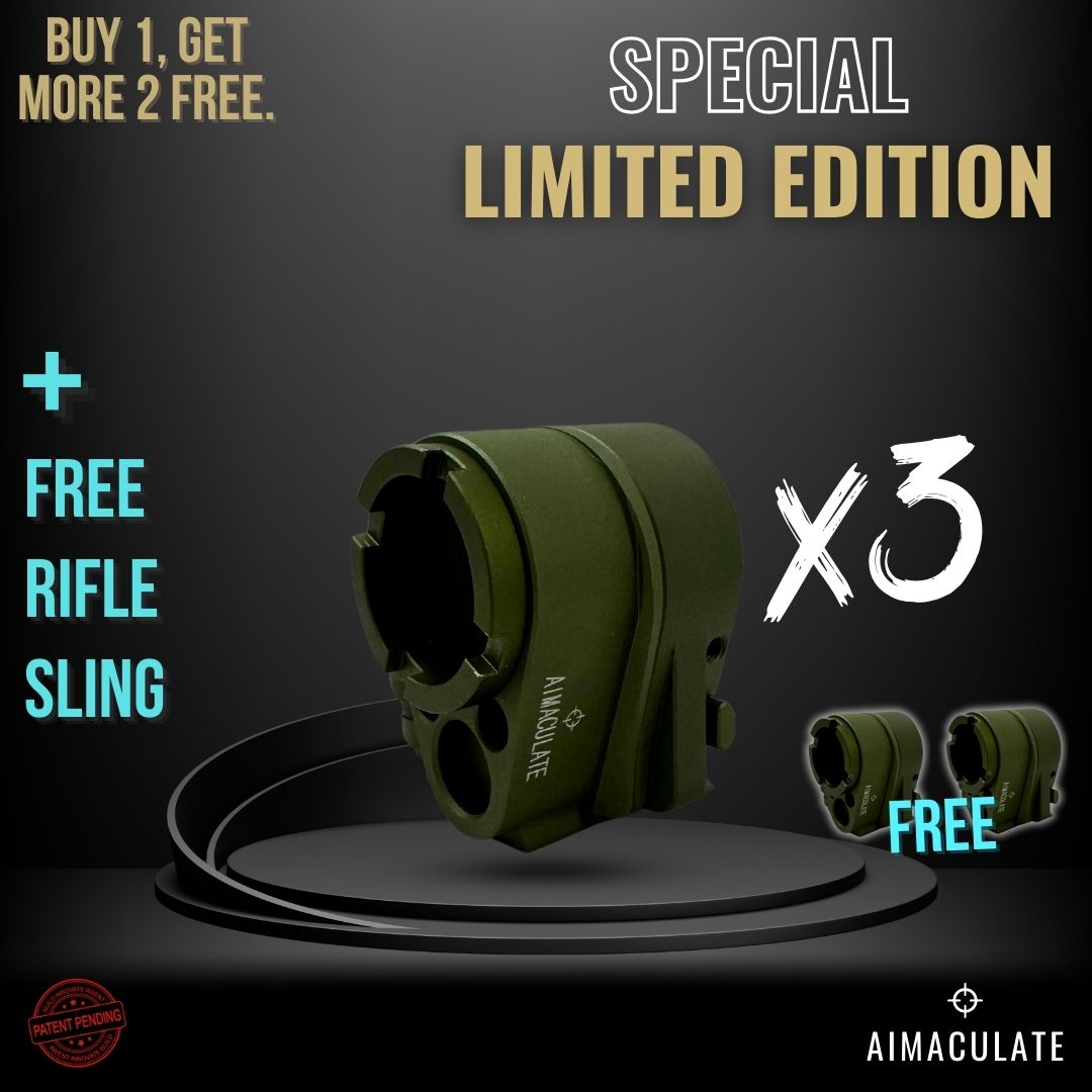 Buy 1 Get 2 More Free of Army Green Special Limited Edition Aimaculate™ Folding Stock Adapter (X3)
