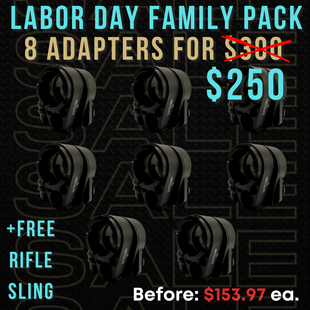 8-PACK of Aimaculate™ Folding Stock Adapters "Labor Day Family Pack"